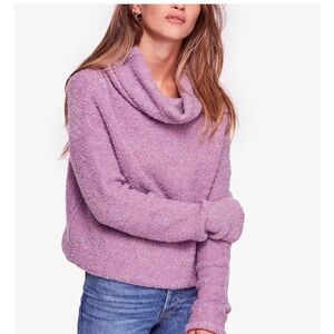 Free People Stormy Fuzzy Cowl-Neck Sweater